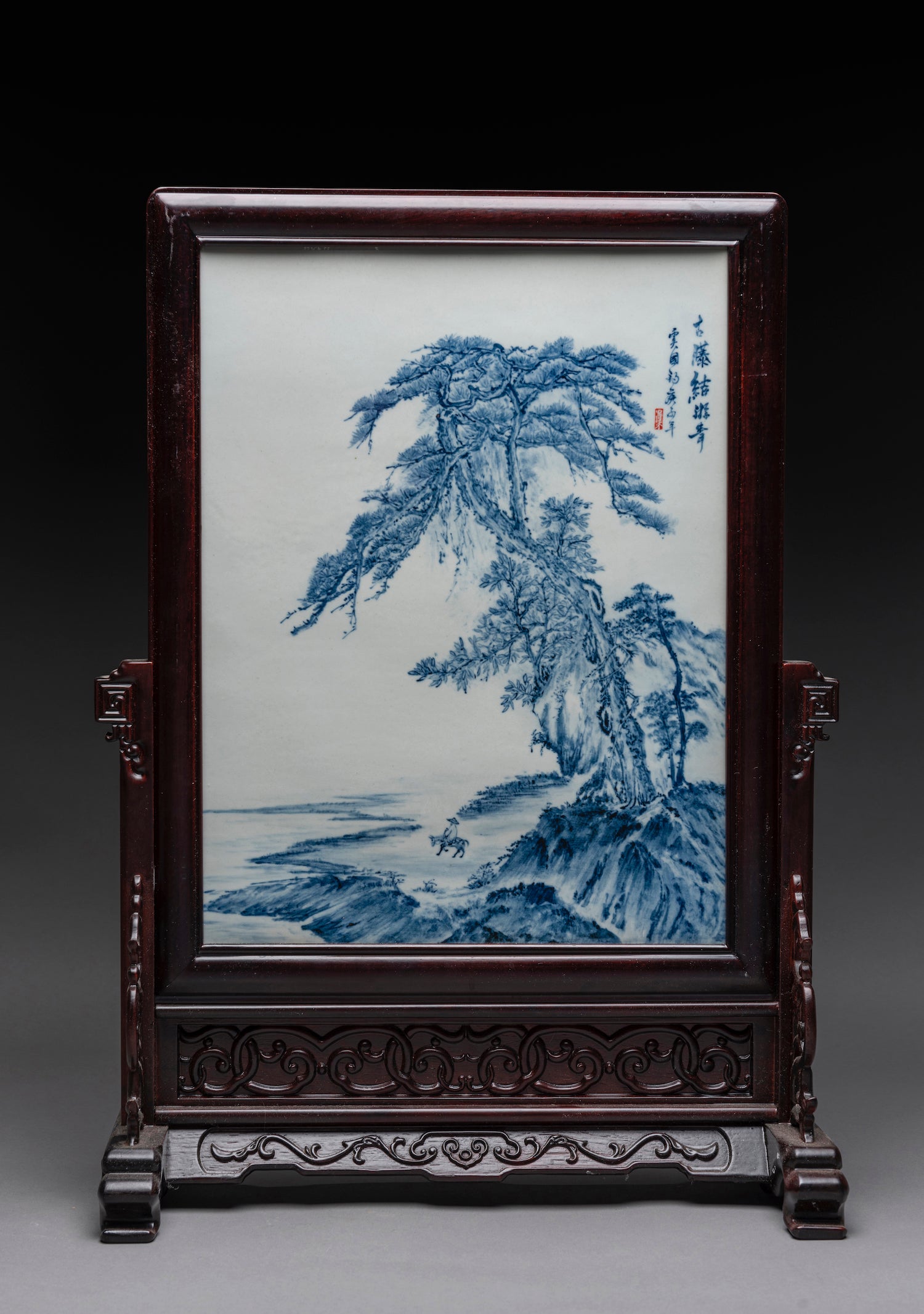 Twelve Masterful Painted Porcelain Table-Screens by Guo Jun Yu.