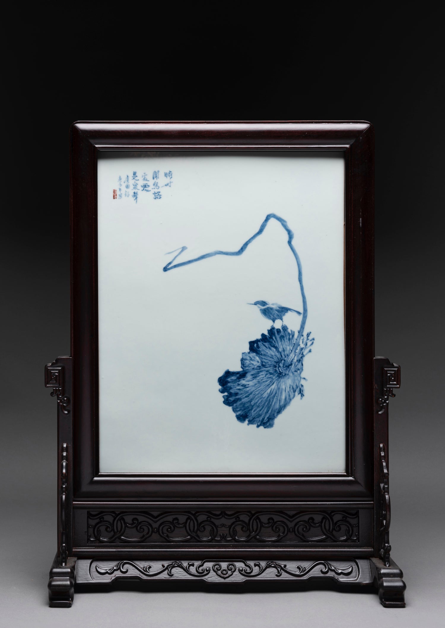 Twelve Masterful Painted Porcelain Table-Screens by Guo Jun Y