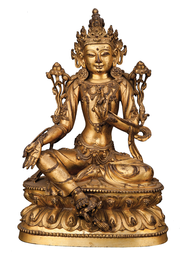 Chinese Gilt Bronze Figure of Avalokitesvara