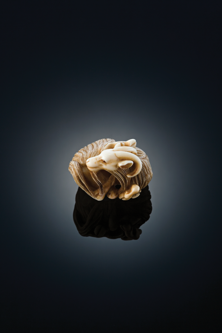 Ivory Goat Netsuke Japanese